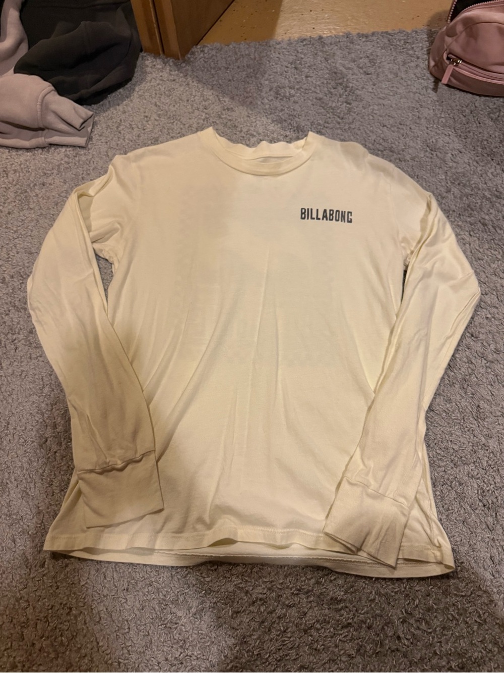 Billabong Light Yellow Long Sleeve Logo Tee
